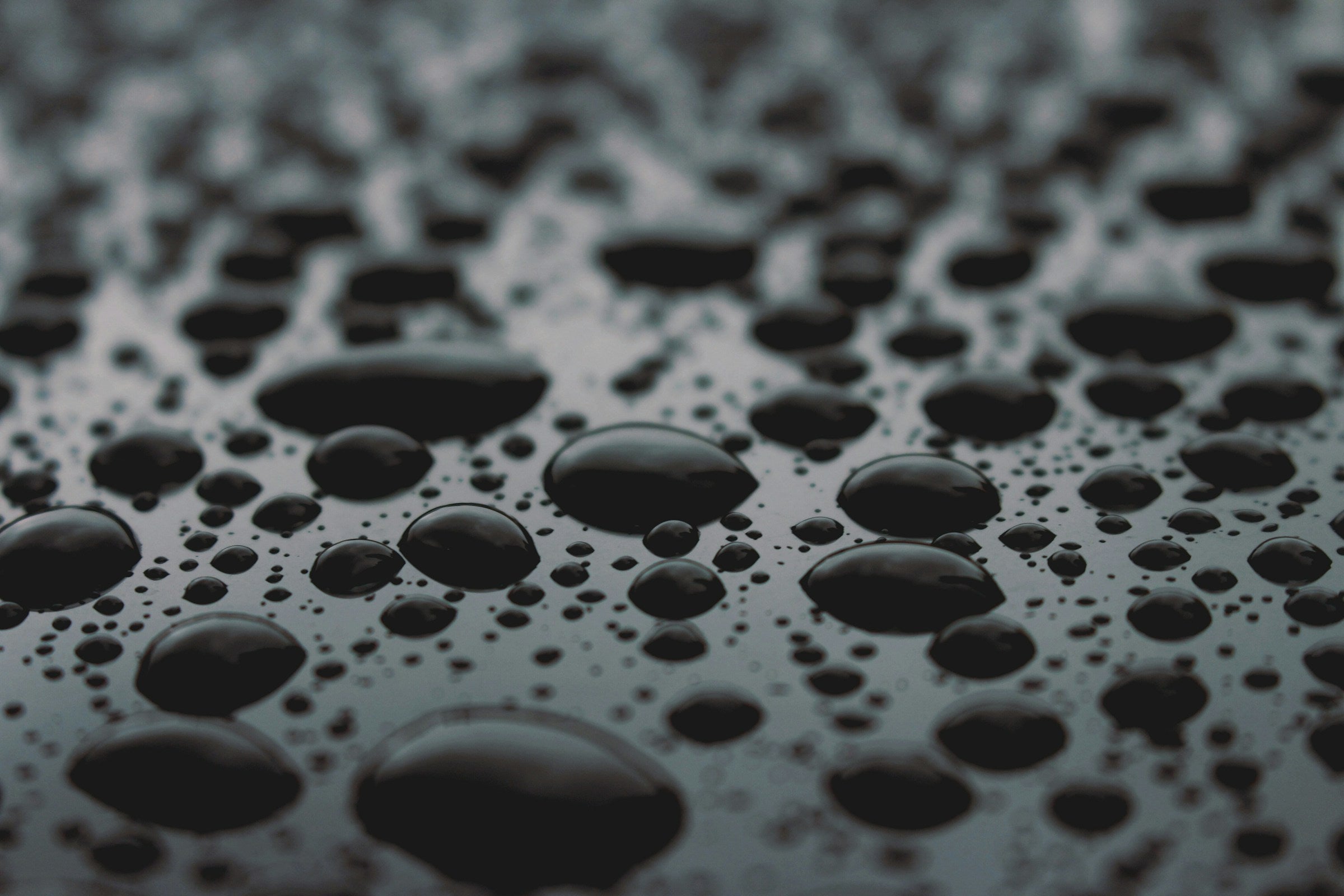 Fresh water droplets in macro detail